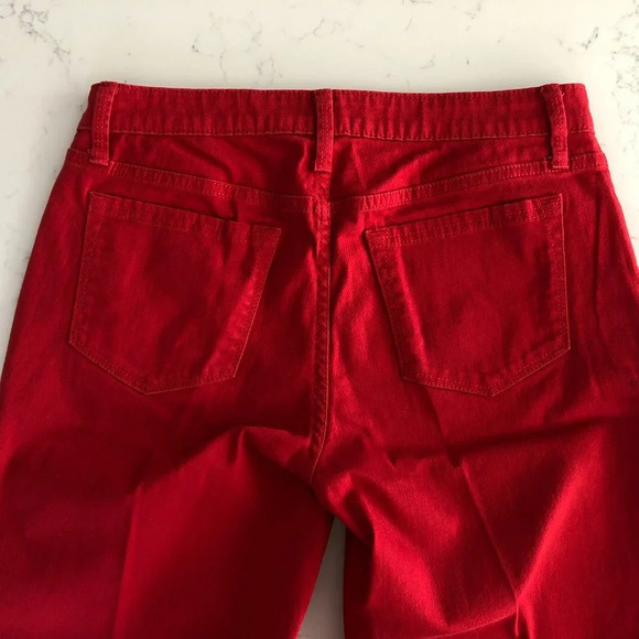 Lee Riders by Lee Casual Mid Rise Bermuda 5 Pocket Denim Jean Shorts Red Sz 6 - Picture 4 of 9